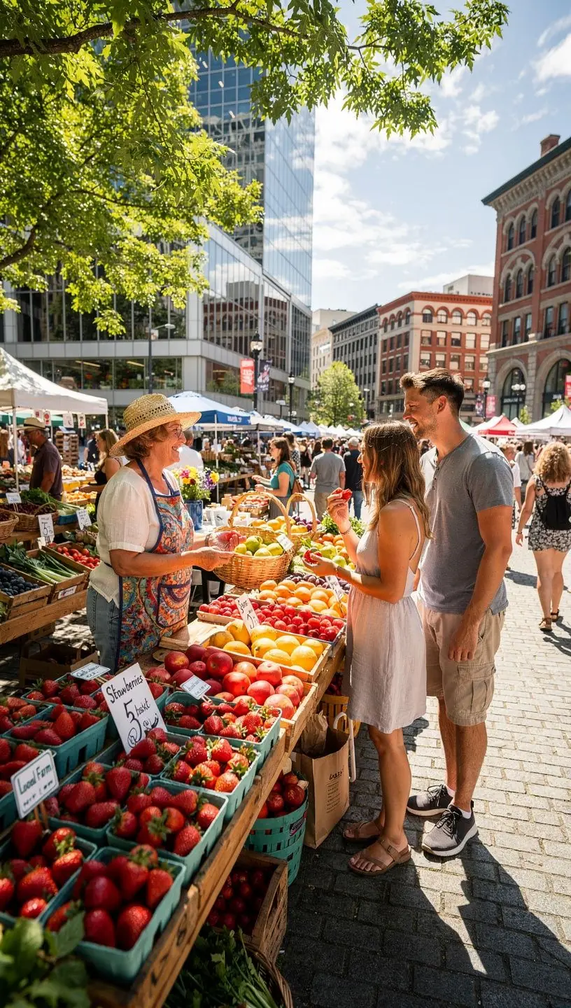Grupa turystów degustujących lokalne smakołyki podczas wycieczki kulinarnej.